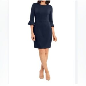 BOGO Dress! ! Like New Elegant Banana Republic Navy Sheath Dress with Ruffled